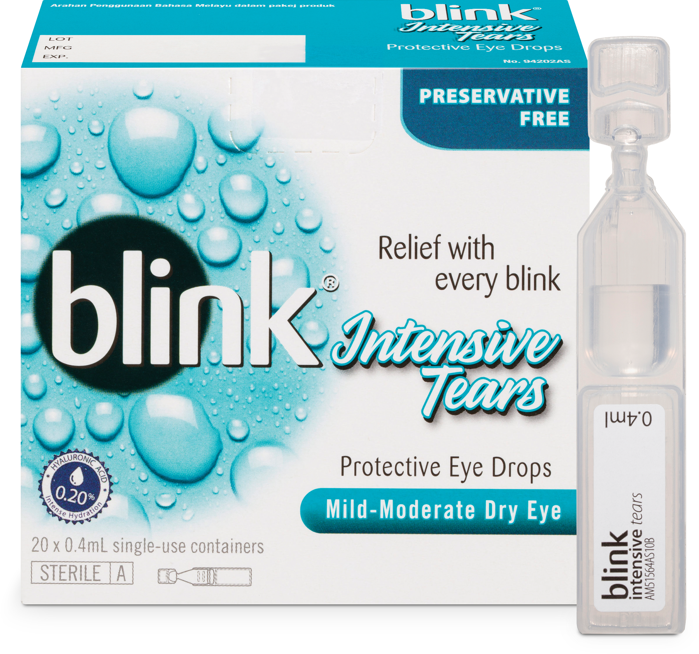 Blink Intensive Tears Preservative Free 0.4ml x 20 Vials