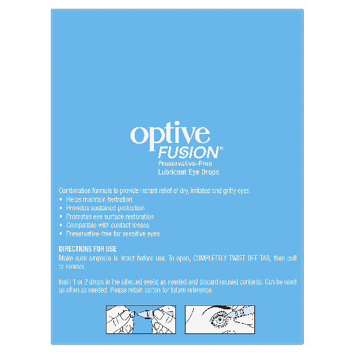 Optive Fusion® Preservative-Free Lubricant Eye Drops 30 x 0.4 mL