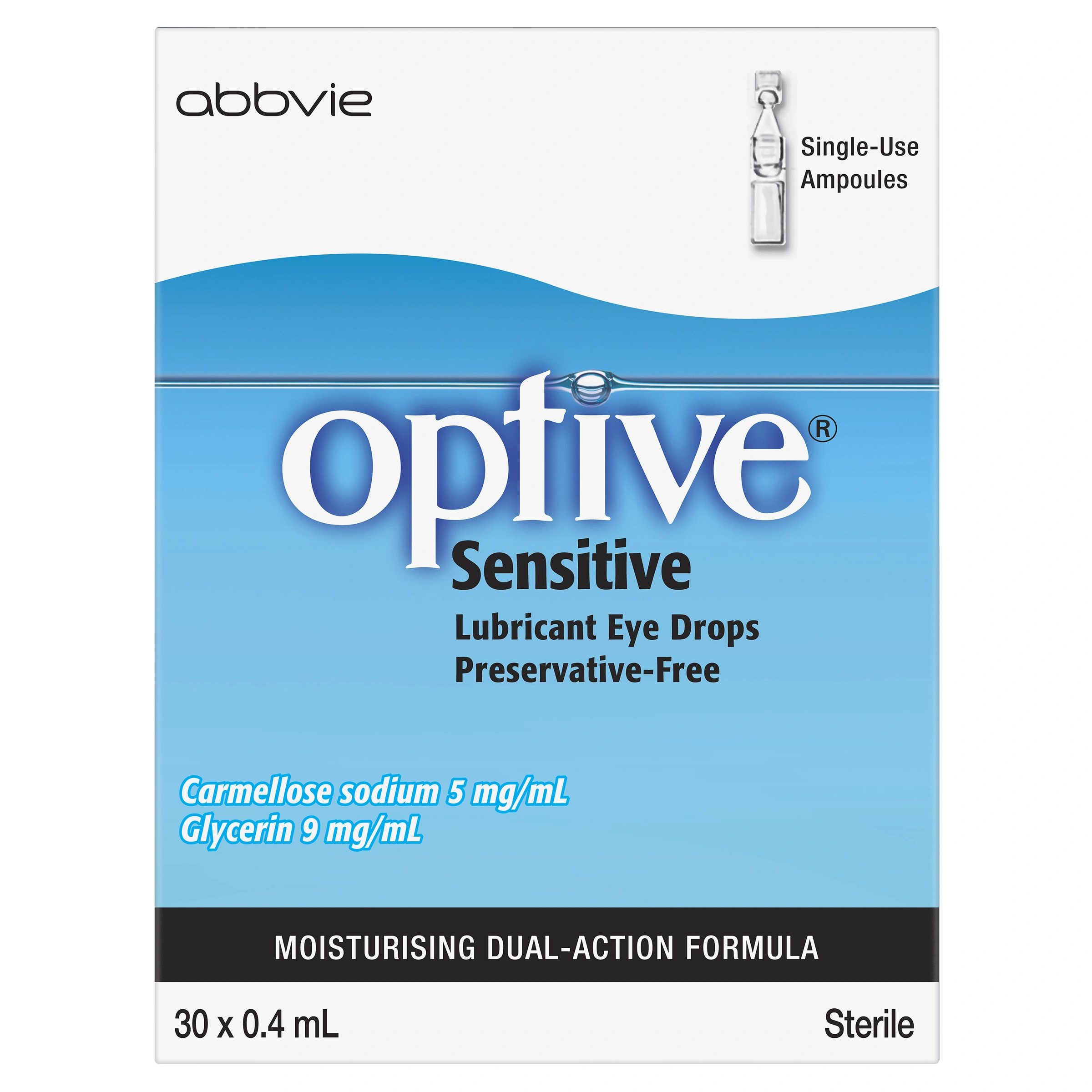 Optive® Sensitive Lubricant Eye Drops 30 x 0.4 mL