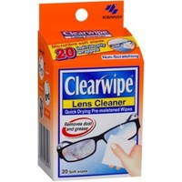Clear Wipe Lens Cleaner Quick Drying Pre Moistened Wipe X 20