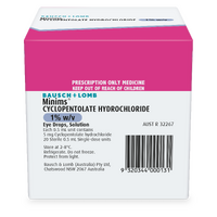 Cyclopentolate Hydrochloride 1.0% Minims