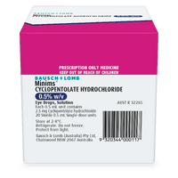Cyclopentolate Hydrochloride 0.5% Minims