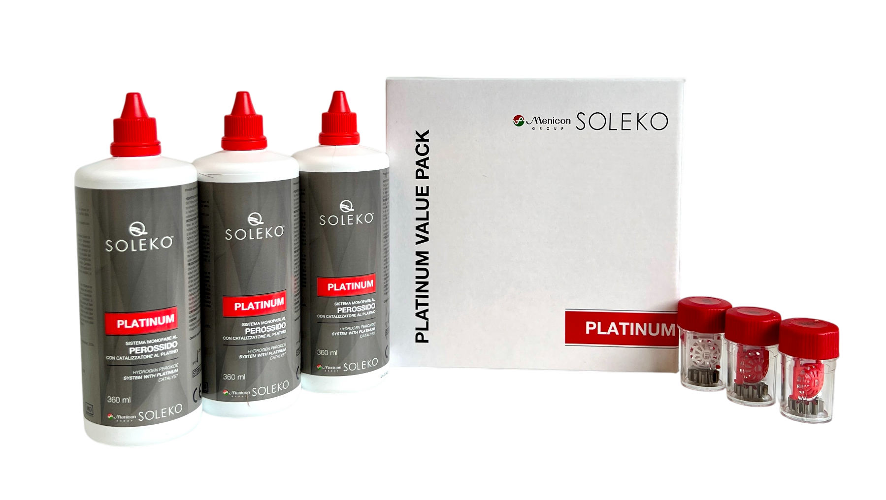 Menicon Soleko Platinum Hydrogen Peroxide Solution Value Pack 