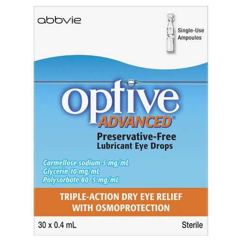 Optive Advanced® Preservative-Free Lubricant Eye Drops 30 x 0.4 mL