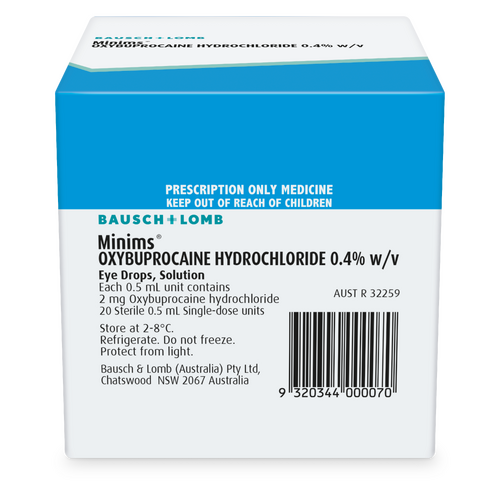 Oxybuprocaine Hydrochloride 0.4% Minims