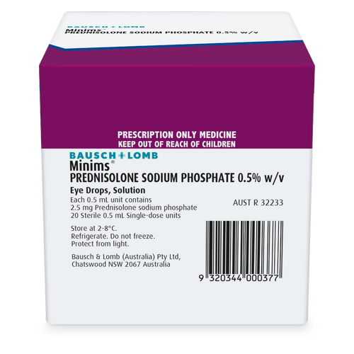 Prednisolone Sodium Phosphate 0.5% Eye Drops Minims