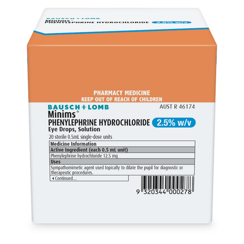 Phenylephrine Hydrochloride 2.5% Minims