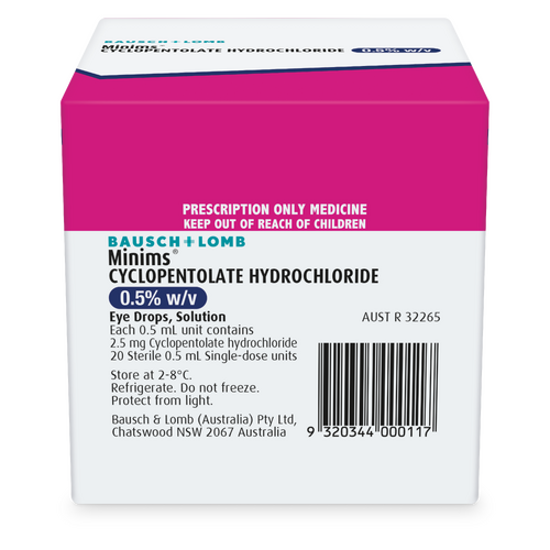 Cyclopentolate Hydrochloride 0.5% Minims