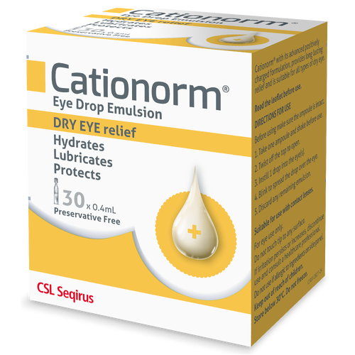 Cationorm Preservative Free Single Dose Ampoules (30 x 0.4mL)